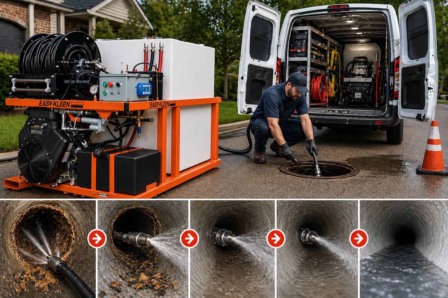 hydro jetting machine used for drain and sewer cleaning in West Chester OH